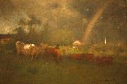 George Inness Shower on the Delaware River oil painting artist